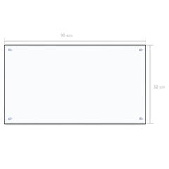vidaXL Kitchen Backsplash Transparent 90x50 cm Tempered Glass