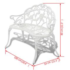 2-Seater Aluminum Garden Bench vidaXL