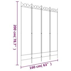 vidaXL 4-Panel Room Divider Brown 160x200 cm Fabric