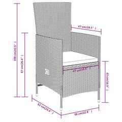 8-Seater Poly Rattan Garden Dining Set W/Cushions vidaXL (200 cm, Beige)