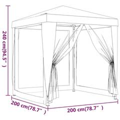 vidaXL Party Tent with 4 Mesh Sidewalls 2x2 m White