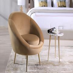 Pan Emirates Apamea Velvet Fabric & Metal Accent Chair (80 x 75 x 80 cm)