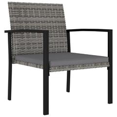 6-Seater Poly Rattan Garden Dining Set vidaXL (140 x 70 x 73 cm, Gray)