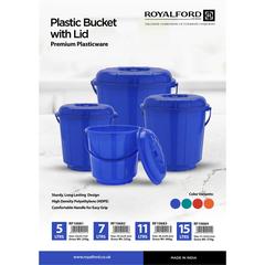 Royalford Plastic Bucket W/Lid (7 L)