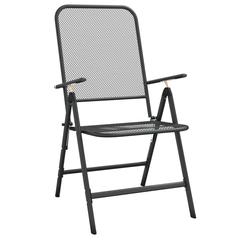 vidaXL Expanded Metal Mesh 3 Piece Garden Dining Set Anthracite (80 cm)