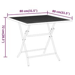 vidaXL Expanded Metal Mesh 3 Piece Garden Dining Set Anthracite (80 cm)
