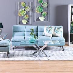 Carissa 3-Seater Fabric Sofa Bed & Ottoman Set Danube Home