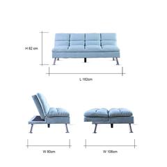 Carissa 3-Seater Fabric Sofa Bed & Ottoman Set Danube Home