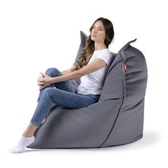 كرسي بين باج مخمل منحدر لاني (رمادي ، 140 × 160 سم)