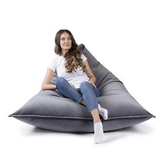 كرسي بين باج مخمل منحدر لاني (رمادي ، 140 × 160 سم)