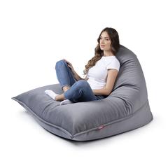 كرسي بين باج مخمل منحدر لاني (رمادي ، 140 × 160 سم)