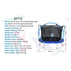 Active Fun 12" Trampoline W/Enclosure, Weather Cover & Ladder