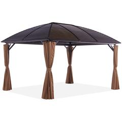 Montero Rectangle Aluminum Gazebo W/Curtains Danube Home (3 x 4 x 3 m)