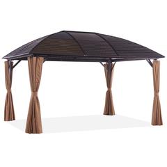 Montero Rectangle Aluminum Gazebo W/Curtains Danube Home (3 x 4 x 3 m)