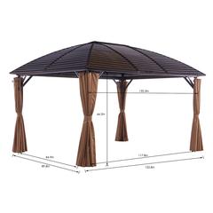 Montero Rectangle Aluminum Gazebo W/Curtains Danube Home (3 x 4 x 3 m)