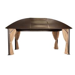 Montero Rectangle Aluminum Gazebo W/Curtains Danube Home (3 x 4 x 3 m)