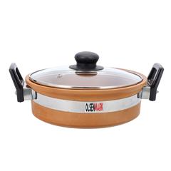 Olsenmark Traditional Cookware Clay Handi W/Glass Lid, OMCP6015 (19 cm, 500 ml)