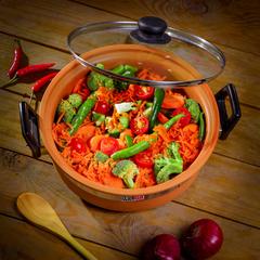 Olsenmark Traditional Cookware Clay Handi W/Glass Lid, OMCP6015 (19 cm, 500 ml)