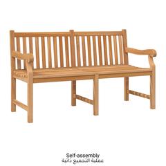 2-Seater Teak Wood Garden Bench vidaXL