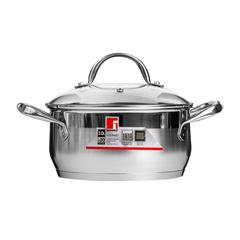 Bergner Gourmet Induction Stainless Steel Casserole W/Glass Lid (20 cm)