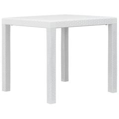 vidaXL Rattan-Look Plastic Garden Table (79 x 79 x 72 cm, White)