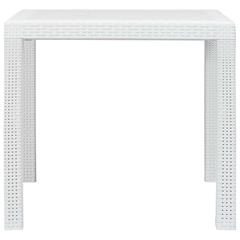 vidaXL Rattan-Look Plastic Garden Table (79 x 79 x 72 cm, White)