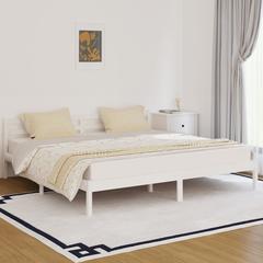 vidaXL Solid Pine Wood Super King Day Bed (200 x 200 cm, White)