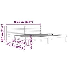 vidaXL Solid Pine Wood Super King Day Bed (200 x 200 cm, White)