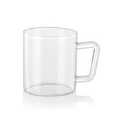 Borosil Vision Classic Delite Borosilicate Glass Mug Set (305 ml, 2 Pc.)