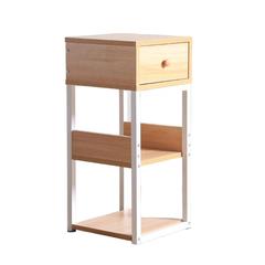 Danube Home Natural Ringgo MDF 3-Tier Display Stand W/Drawer (28 x 28 x 80 cm)
