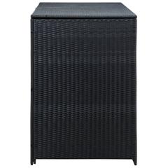 vidaXL Poly Rattan Double Wheelie Bin Shed (148 x 80 x 111 cm, Black)