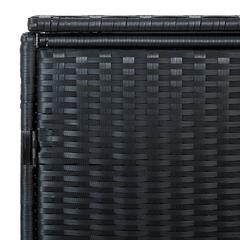 vidaXL Poly Rattan Double Wheelie Bin Shed (148 x 80 x 111 cm, Black)