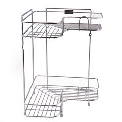 Royalford Stainless Steel 2-Tier Corner Rack (27 x 27 x 35 cm)
