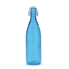 Pan Emirates Spiral Glass Bottle (1 L, Light Blue)