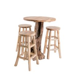 Nagasai 4-Seater Teak Wood High Table & Stool Set Khashabeesta