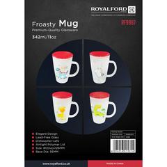 Royalford Glass Mug W/Lid (325 ml)