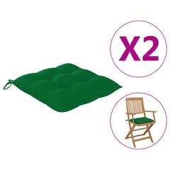 Buy vidaXL Chair Cushions 2 pcs Green 40x40x7 cm Fabric Online in