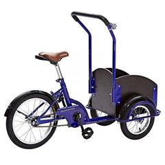 Myts Cargo Tricycle W/Wooden Front Basket (Blue)