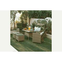 Snow White 4-Seater Rattan Garden Sofa Set W/2 Stools PAN Emirates