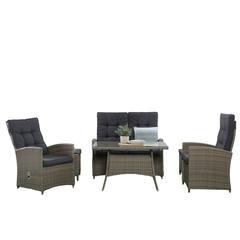 Snow White 4-Seater Rattan Garden Sofa Set W/2 Stools PAN Emirates