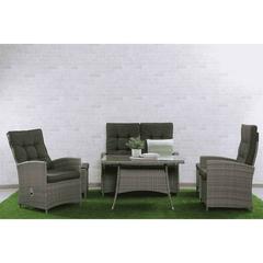 Snow White 4-Seater Rattan Garden Sofa Set W/2 Stools PAN Emirates