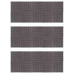 vidaXL Decking Tiles 30 pcs Grey Wash (30 x 30 cm) Solid Acacia Wood