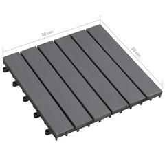 vidaXL Decking Tiles 30 pcs Grey Wash (30 x 30 cm) Solid Acacia Wood