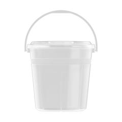 Cosmoplast DX Round Plastic Bucket W/Lid & Handle (5 L, Transparent)