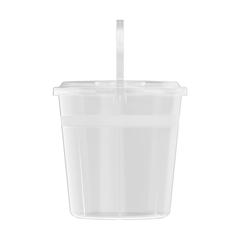 Cosmoplast DX Round Plastic Bucket W/Lid & Handle (5 L, Transparent)