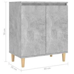 بوفيه جانبي خشبي هندسي مع أرجل خشبية  فيدا إكس إل (60 × 35 × 70 سم ، رمادي خرساني)