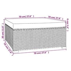 vidaXL Garden Lounge Set with Cushions 70 x 70 x 60 cm Poly Rattan Grey (5 pcs)