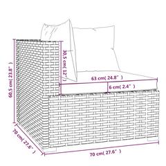 vidaXL Garden Lounge Set with Cushions 70 x 70 x 60 cm Poly Rattan Grey (5 pcs)