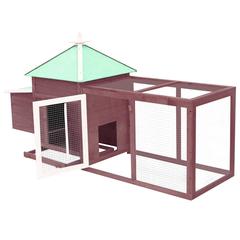 vidaXL Firwood Chicken Coop W/Nest Box (190 x 72 x 102 cm, Mocha)