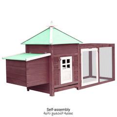 vidaXL Firwood Chicken Coop W/Nest Box (190 x 72 x 102 cm, Mocha)